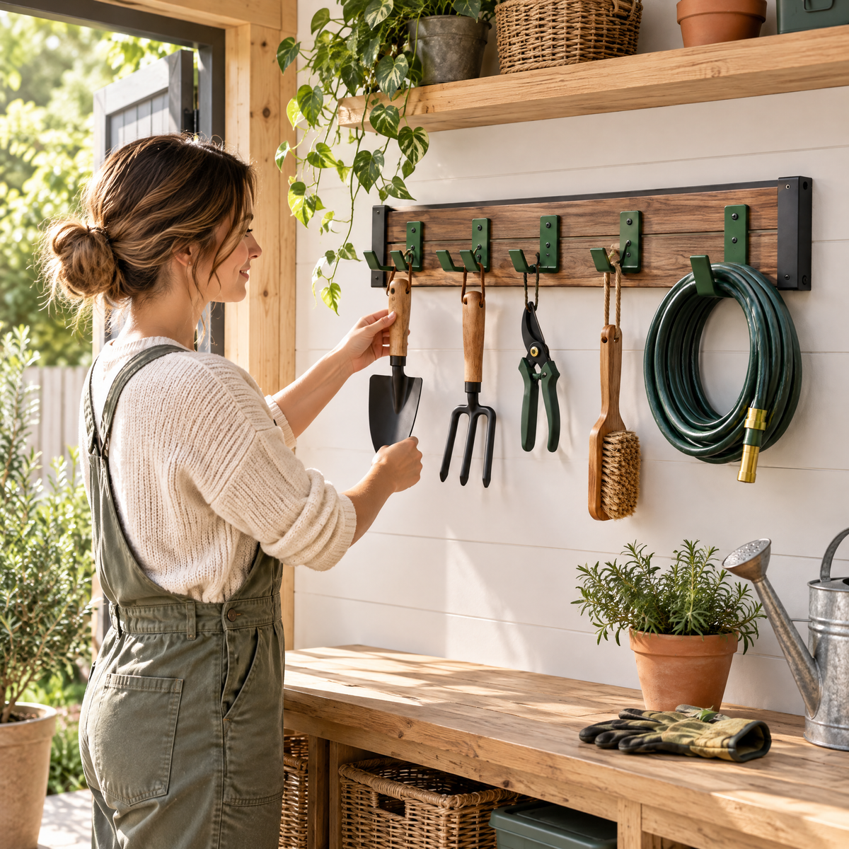 Avelynth™ Wall-Mounted Garden Tool Organizer