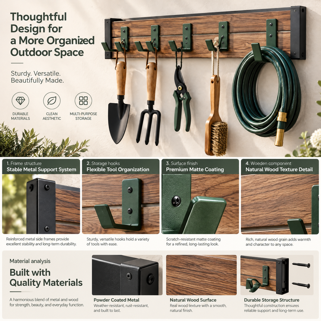 Avelynth™ Wall-Mounted Garden Tool Organizer