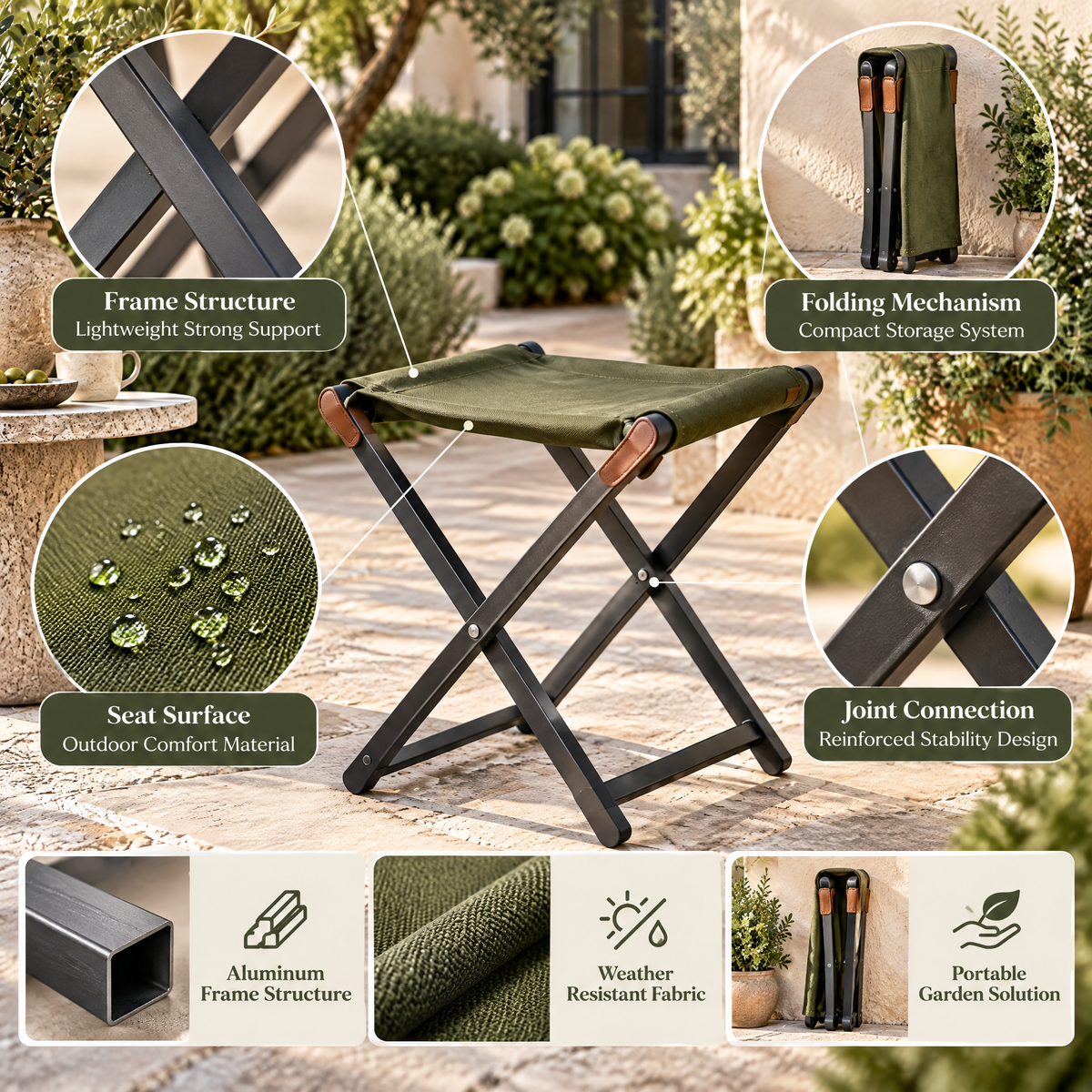 Avelynth™ Folding Garden Stool