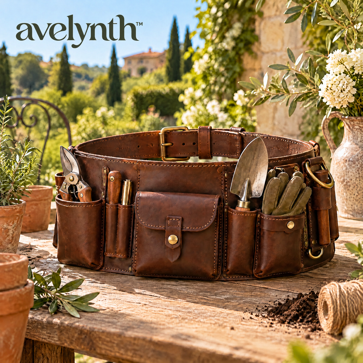 Avelynth™ Leather Garden Tool Belt